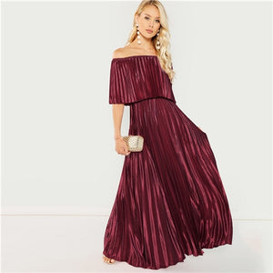 burgundy striped dress The Handloom Yaz Dress main image 1